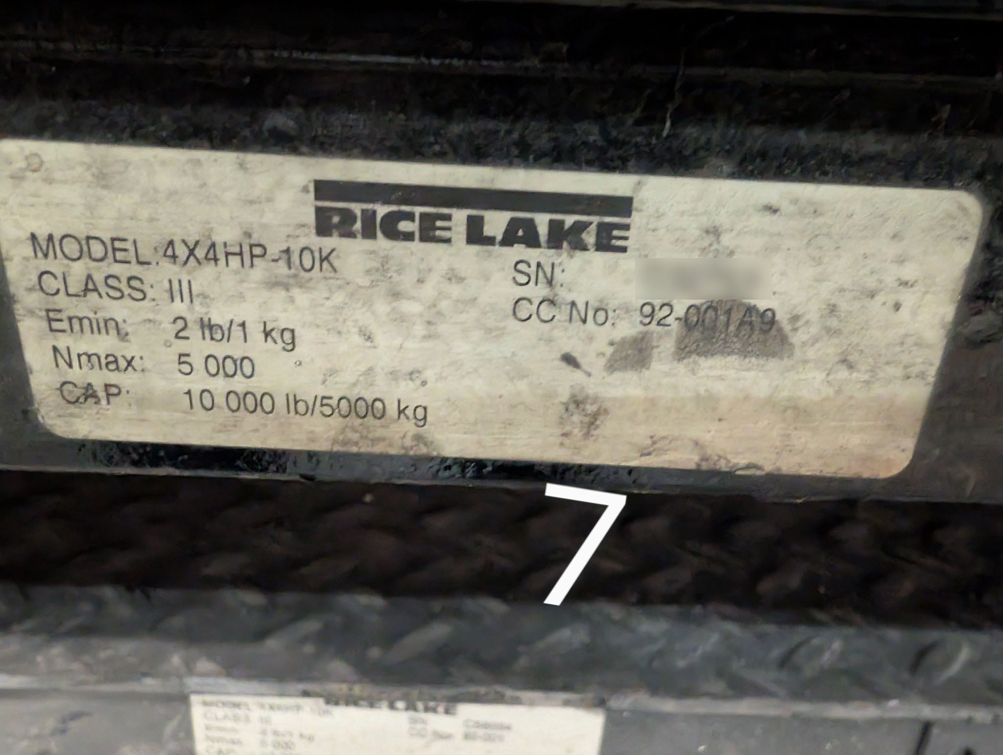 Lot of Seven (7) Used Name Brand 4 x 4 Floor Scales, 10k capacity each
