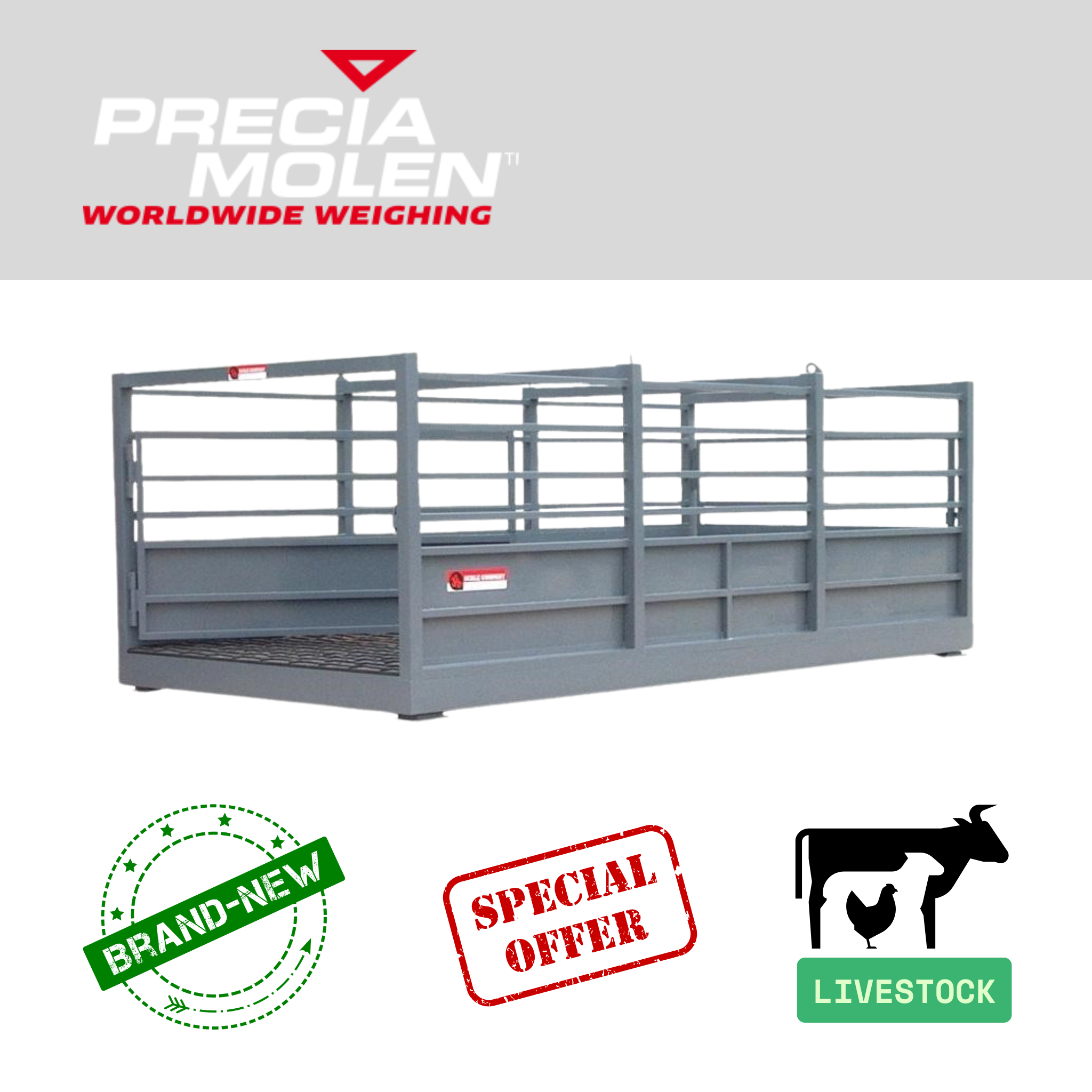 New Precia Molen Multi Animal Livestock Scale 10,000 lb capacity, 18' x 8'