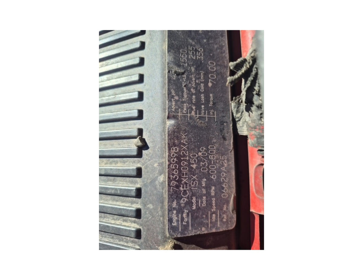 Cummins engine data plate