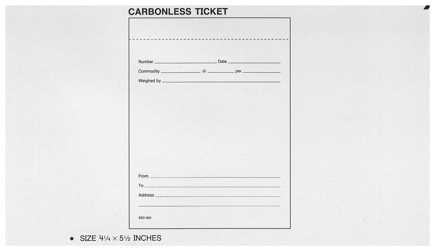 Standard Printing SSD-800 3-Part Scale Tickets - 6,000