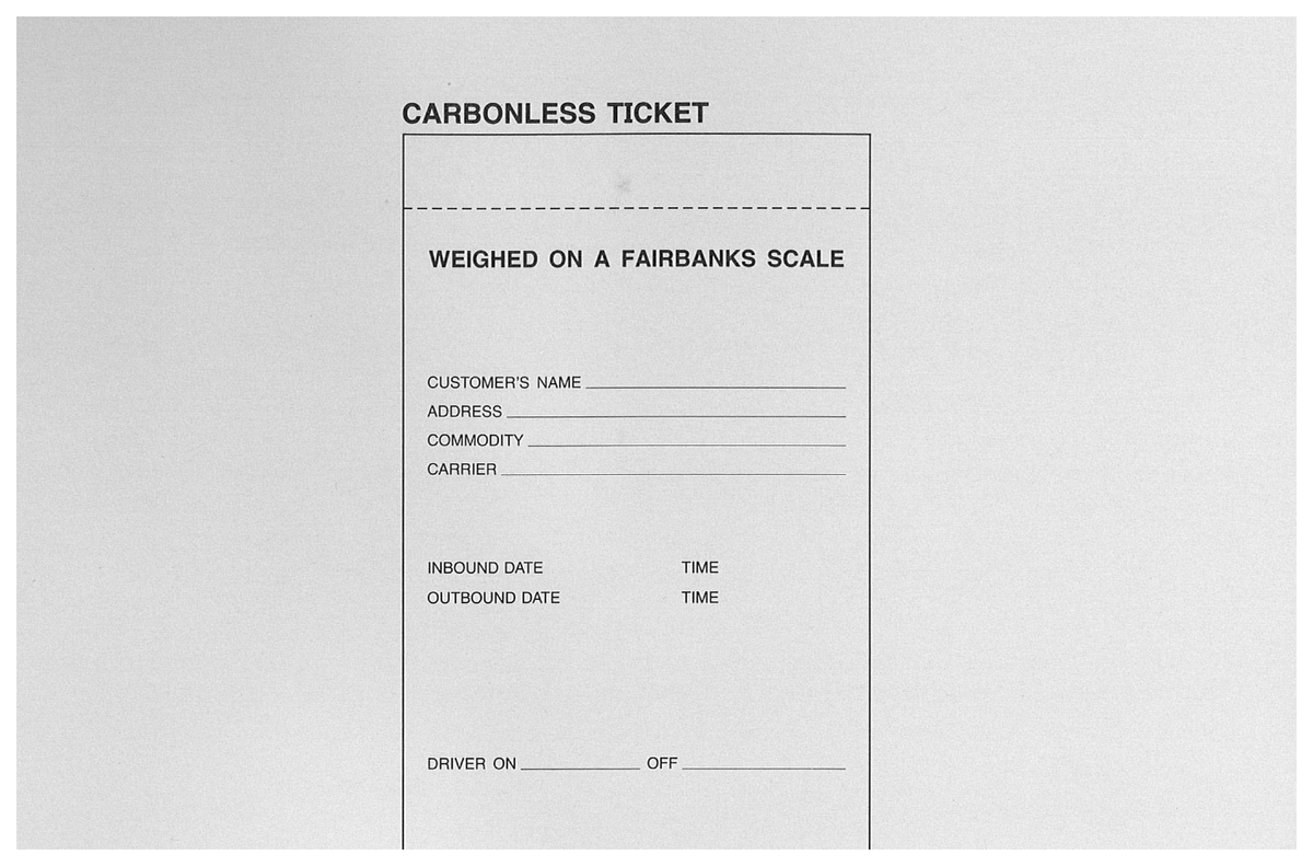 Standard Printing 083620 Fairbanks 4-Part Scale Tickets - 8,000