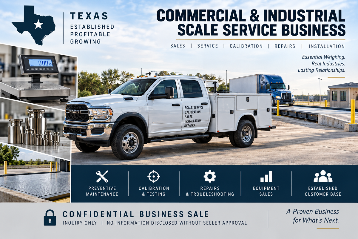 Confidential Texas Commercial & Industrial Scale Service Business for Sale