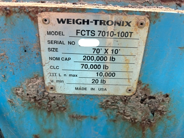 Used Avery Weigh-Tronix 70' x 10' Concrete Deck Truck Scale for Sale in Indiana