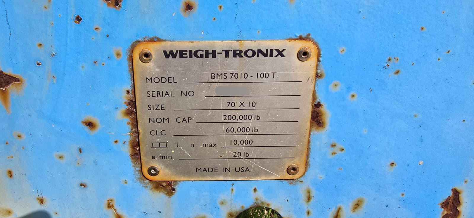Used Avery Weigh Tronix BMS 70x10 Steel Deck Truck Scale - Wisconsin