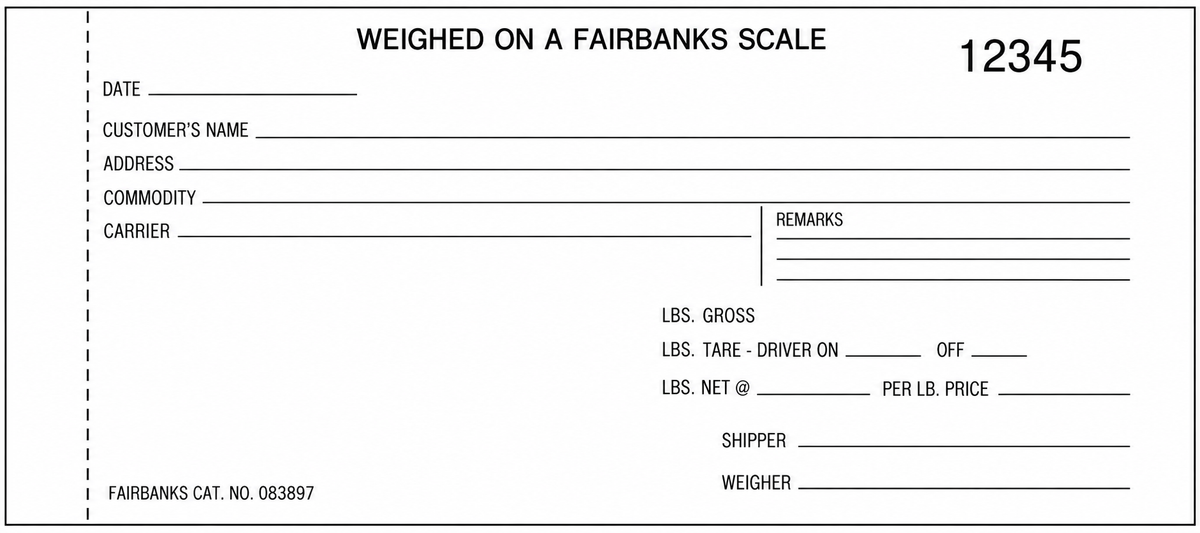 Fairbanks 2-Part Scale Tickets – 083897