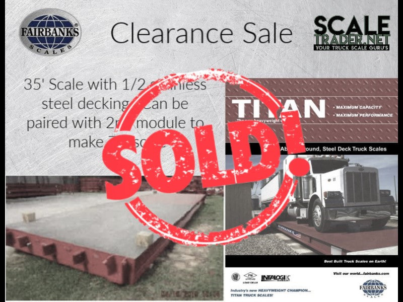NEW Fairbanks Titan 35' OR 70' x 10' Truck Scale with 1/2 Stainless Deck - For Sale in Mississippi