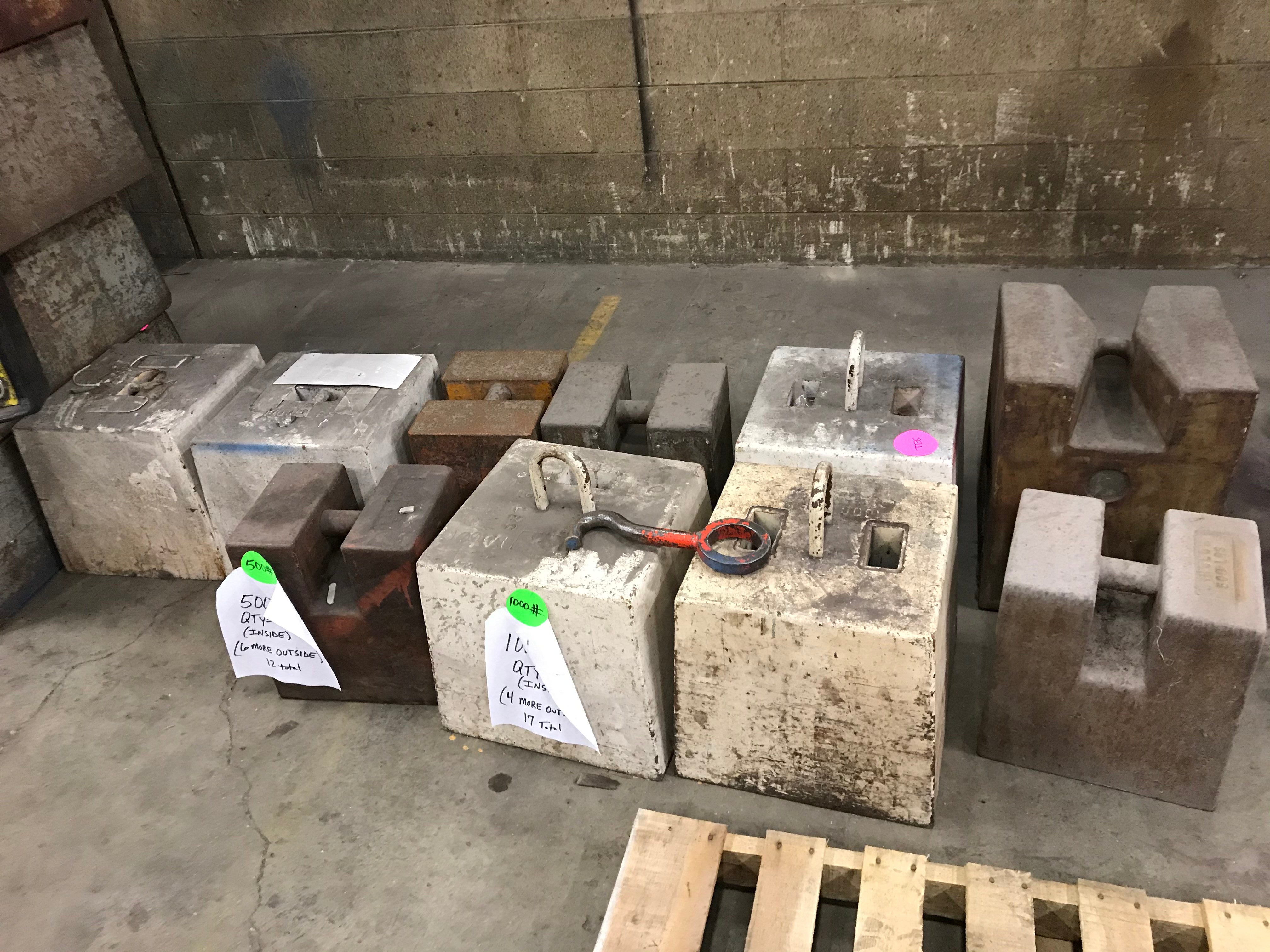 Used 500 lb Block Test Weights, Lot of 12 total - For Sale in Indiana