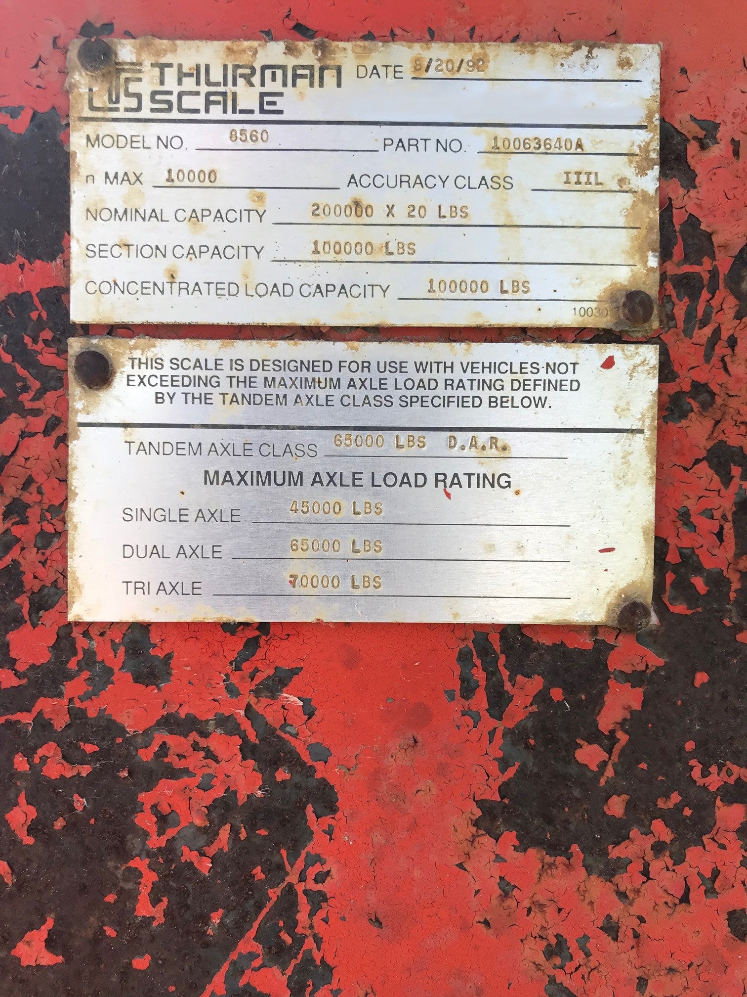 Used 1992 Thurman 8560 Truck Scale 70 x 10 - For Sale in Texas