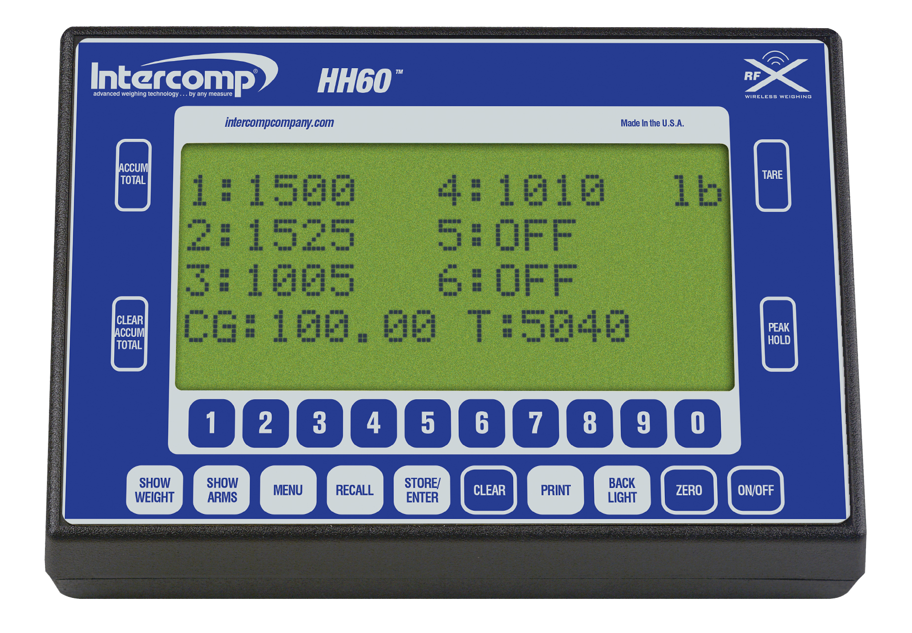 Intercomp 101225-RFX HH60 Wireless Handheld Scale Indicator RFX Wireless Weighing