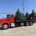 Used 1997 Peterbilt 385 Open Body Flatbed Test Truck with Crane