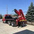 Used 1997 Peterbilt 385 Open Body Flatbed Test Truck with Crane