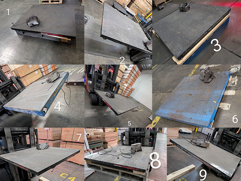 Lot of Seven (7) Used Name Brand 4 x 4 Floor Scales, 10k capacity each