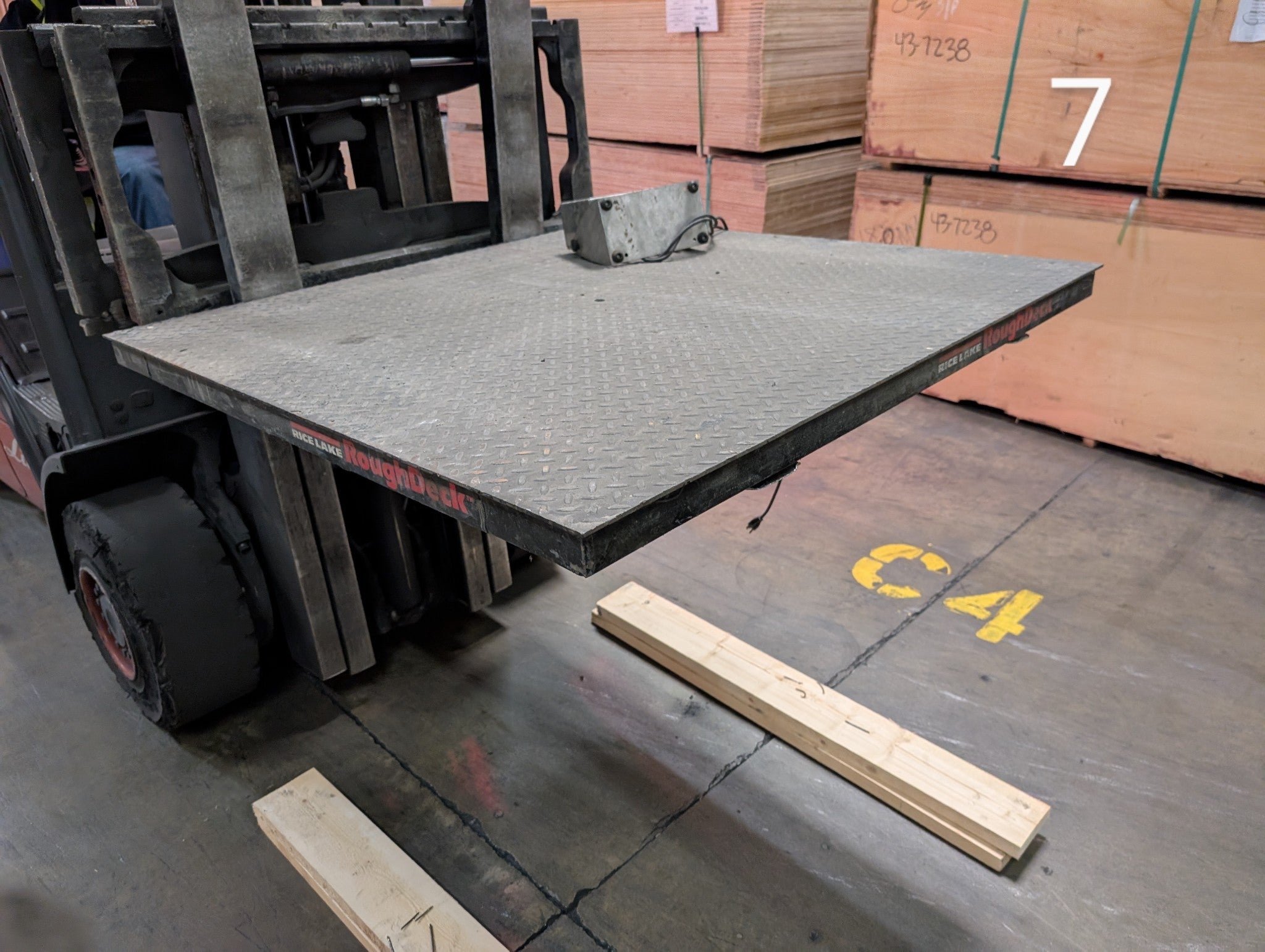 Lot of Seven (7) Used Name Brand 4 x 4 Floor Scales, 10k capacity each