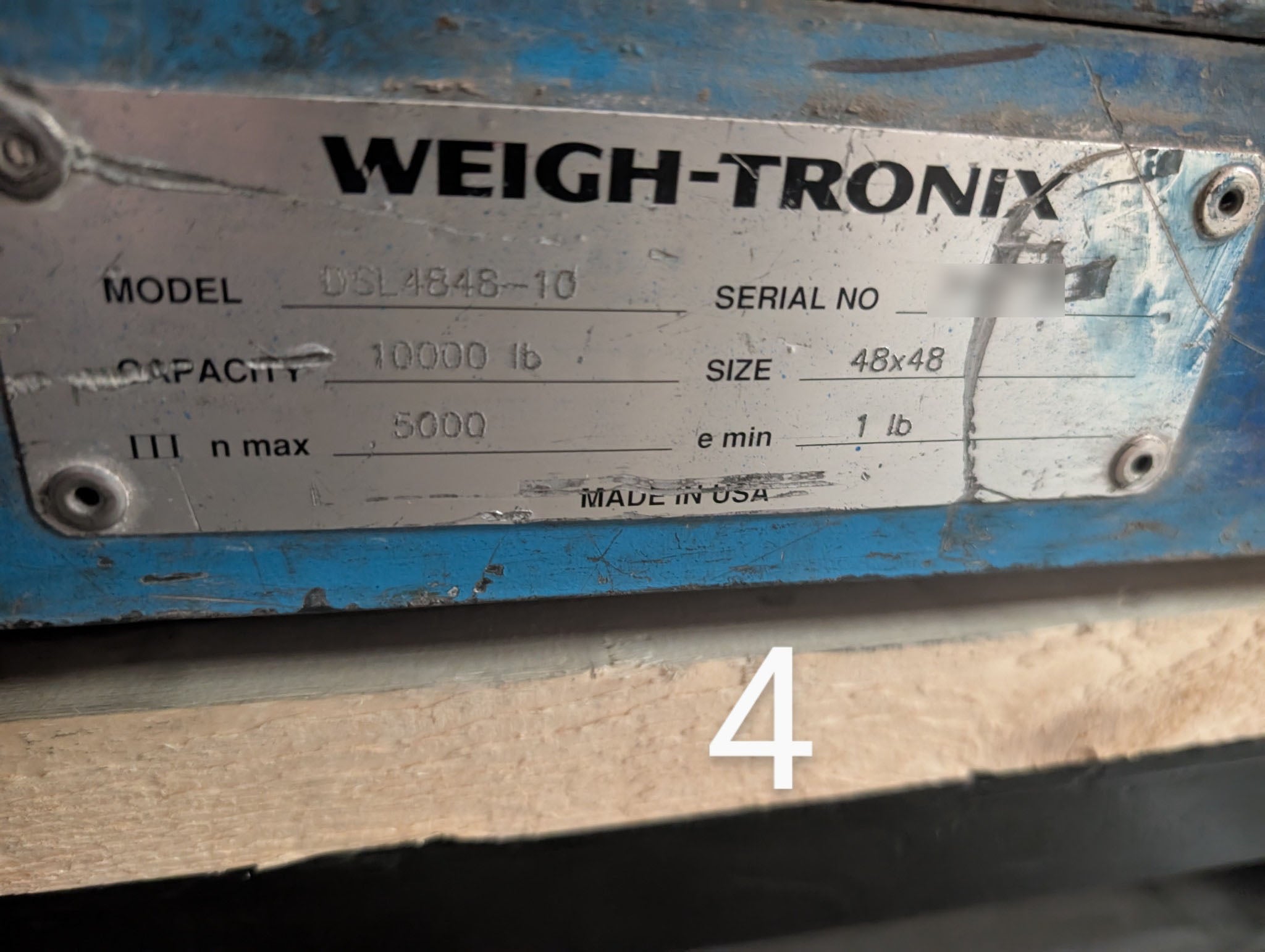 Lot of Seven (7) Used Name Brand 4 x 4 Floor Scales, 10k capacity each