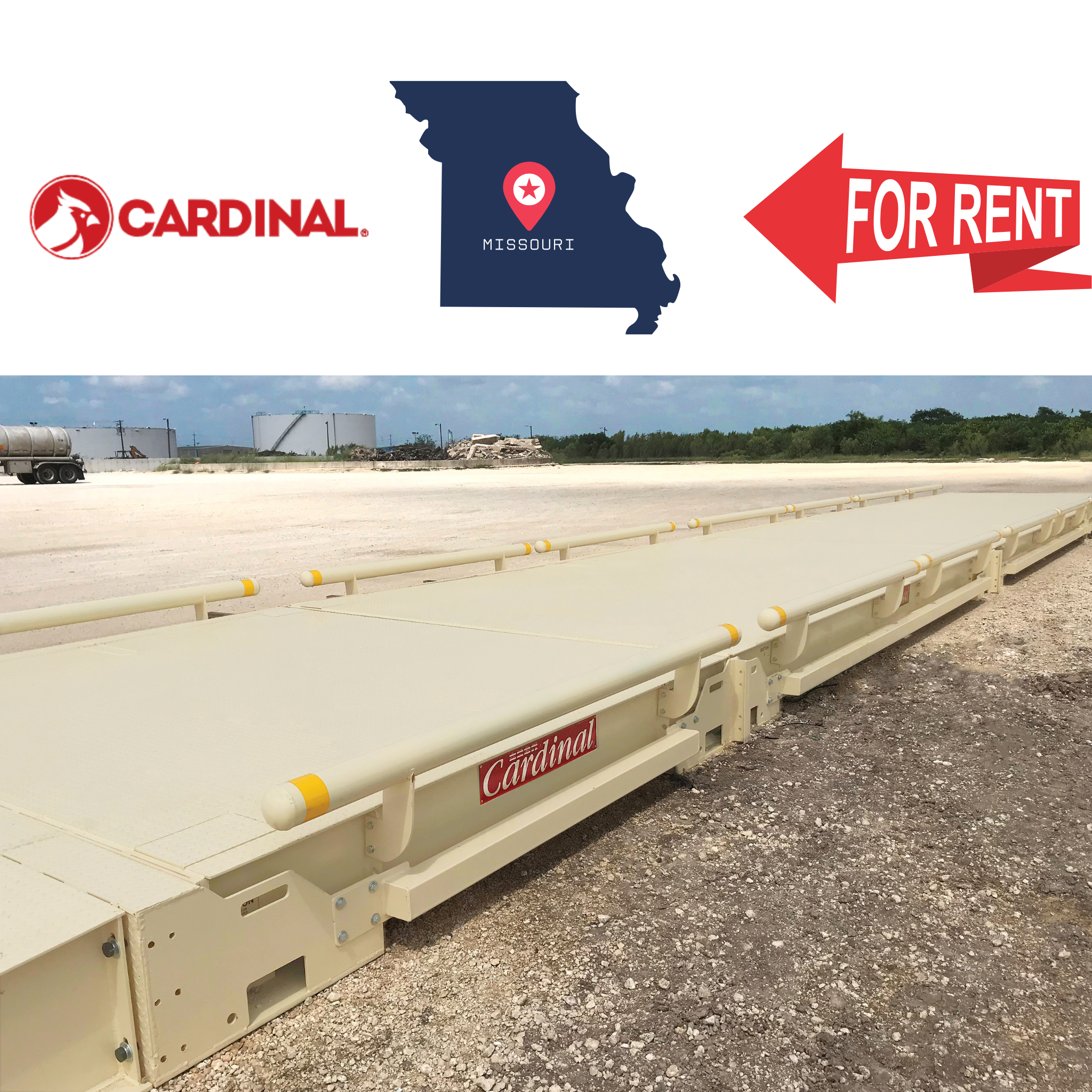 Rental – Cardinal 70' x 11' Fully Digital Portable Truck Scale with Guiderails | Available Within 300 Miles of Missouri
