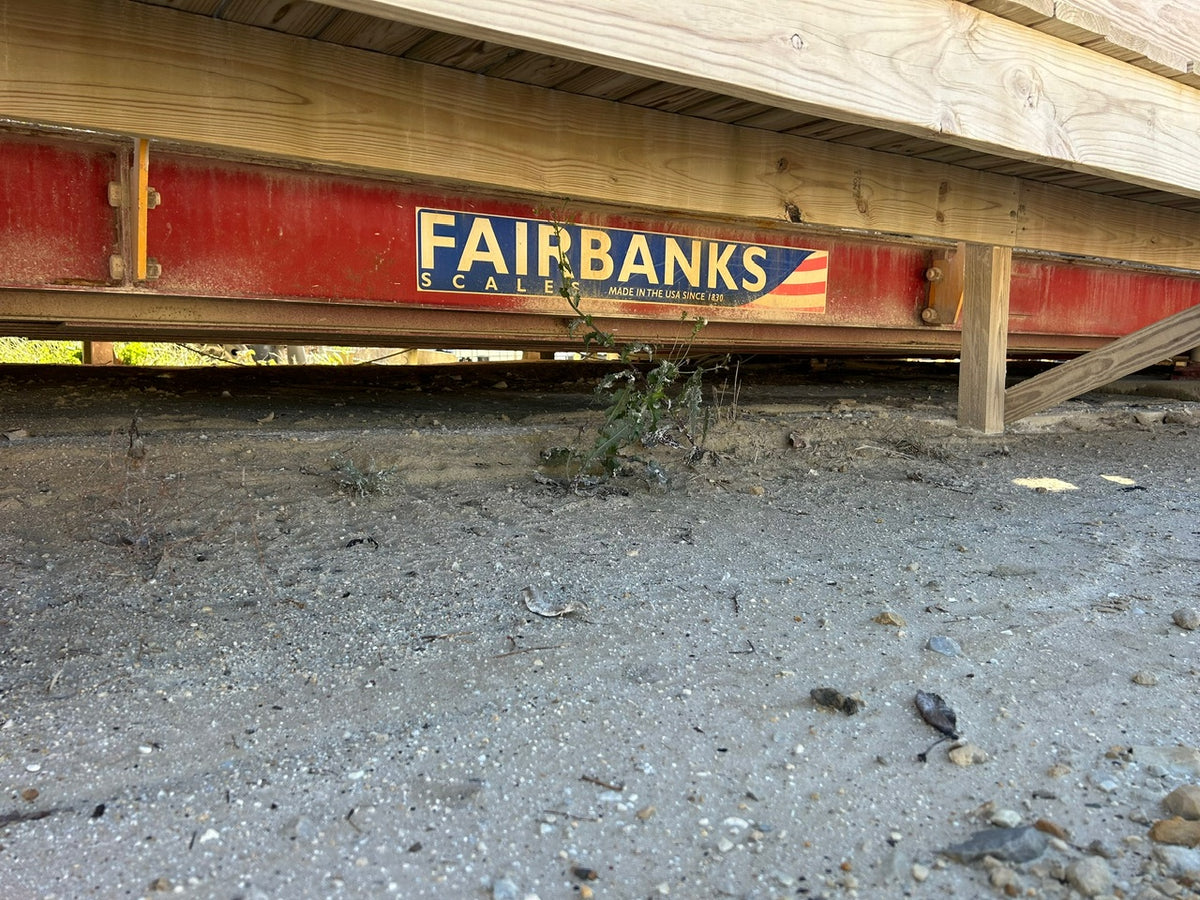 Used Fairbanks 70 x 10 steel deck truck scale