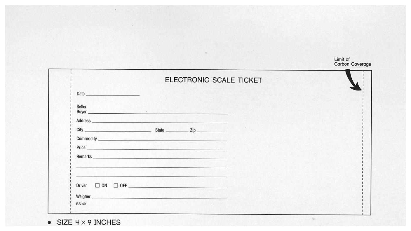 Standard Printing ES-49 Electronic 4-Part Scale Tickets - 3,000