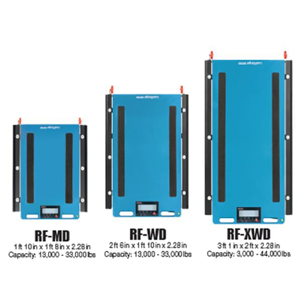 Rice Lake Set of 4 181854 RF-WD Load Ranger Wheel Pad Scale 44000 lb x 20 lb, with 182099 Remote Indicator