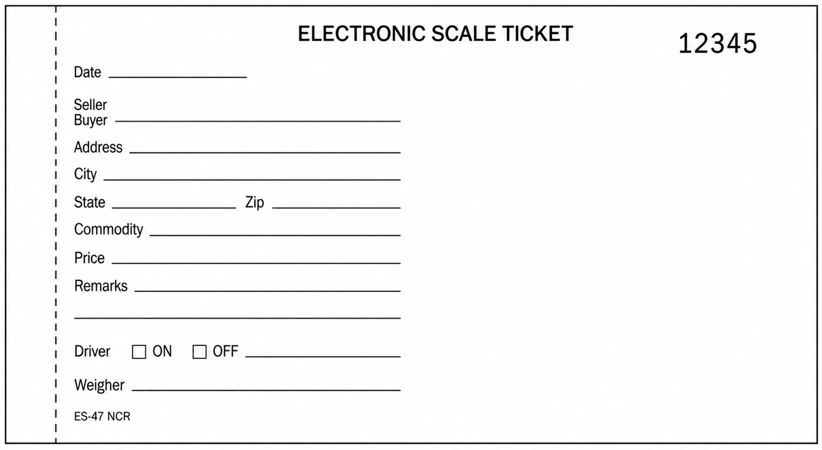 Electronic 3-Part Numbered Scale Tickets – ES-47 NCR