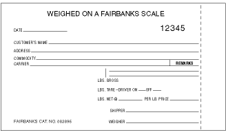 Fairbanks 4-Part Numbered Scale Tickets – 083904