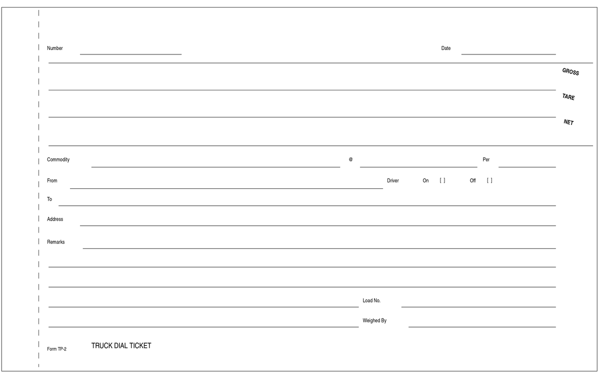 Truck Dial 3-Part Scale Tickets – TP-2