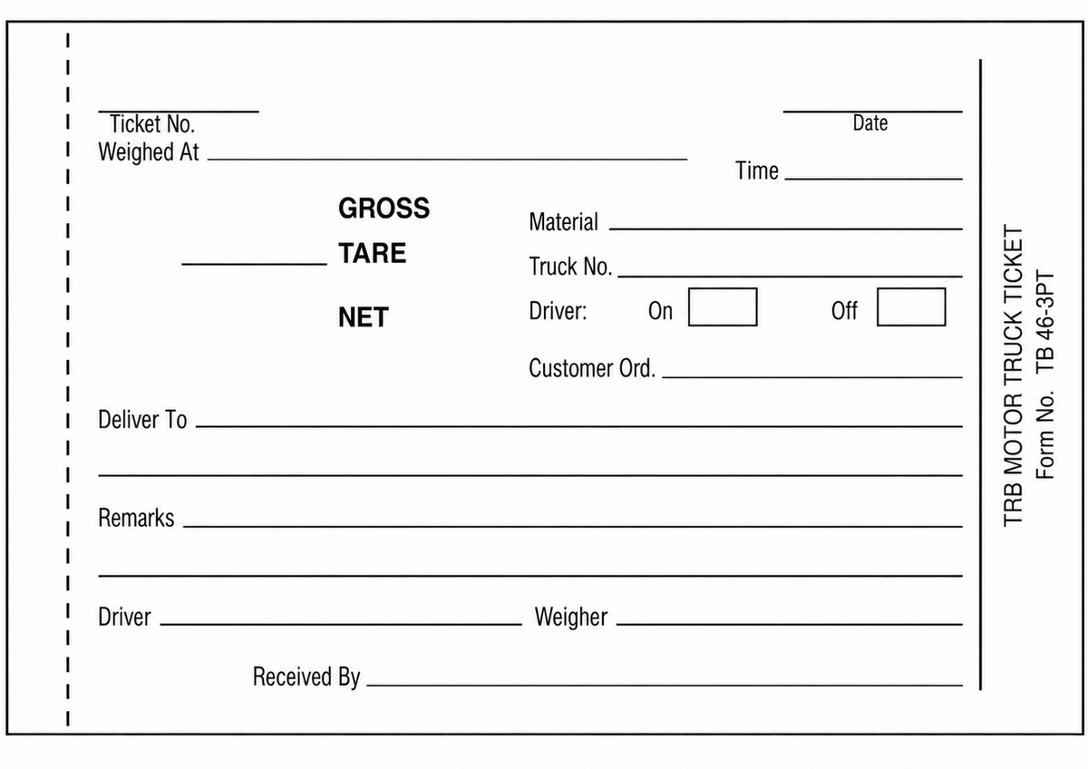 Truck Ticket 3-Part Scale Tickets – TB-46-3PT