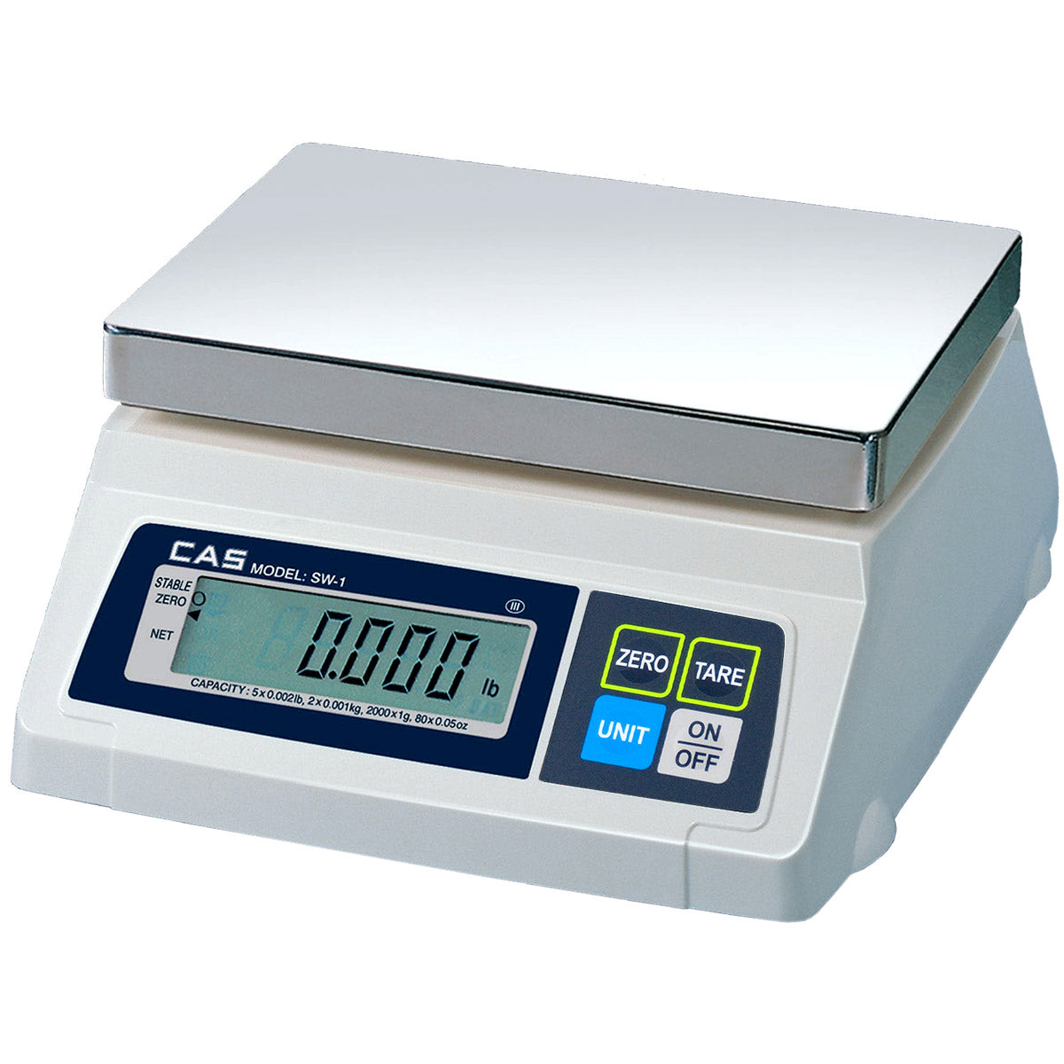CAS SW-1Z(20), Portion Control Scale w/ Fraction Display, 20lbx 0.01lb, NON-NTEP