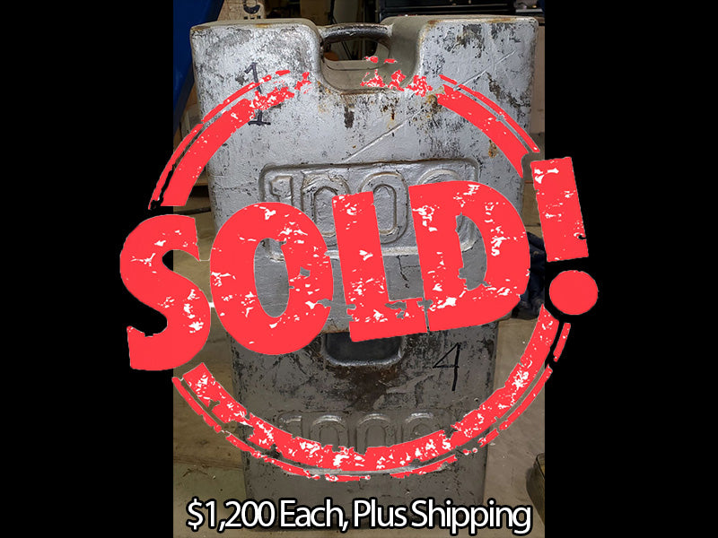 Used 1,000 lb Block Test Weights, Lot of 4 total - For Sale in Illinois