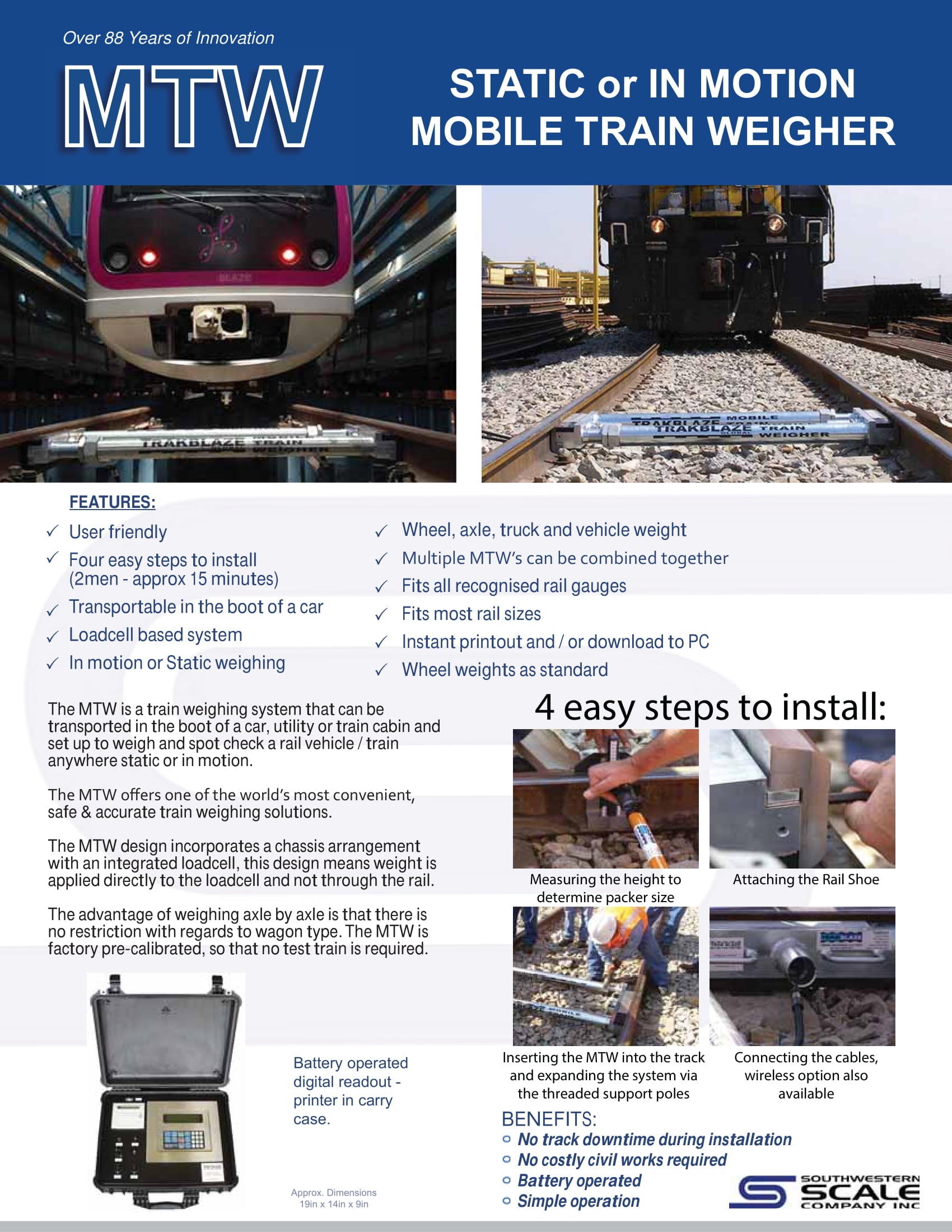 Used TrakBlaze Mobile Train Weigher Model MTW-S2 - Arizona