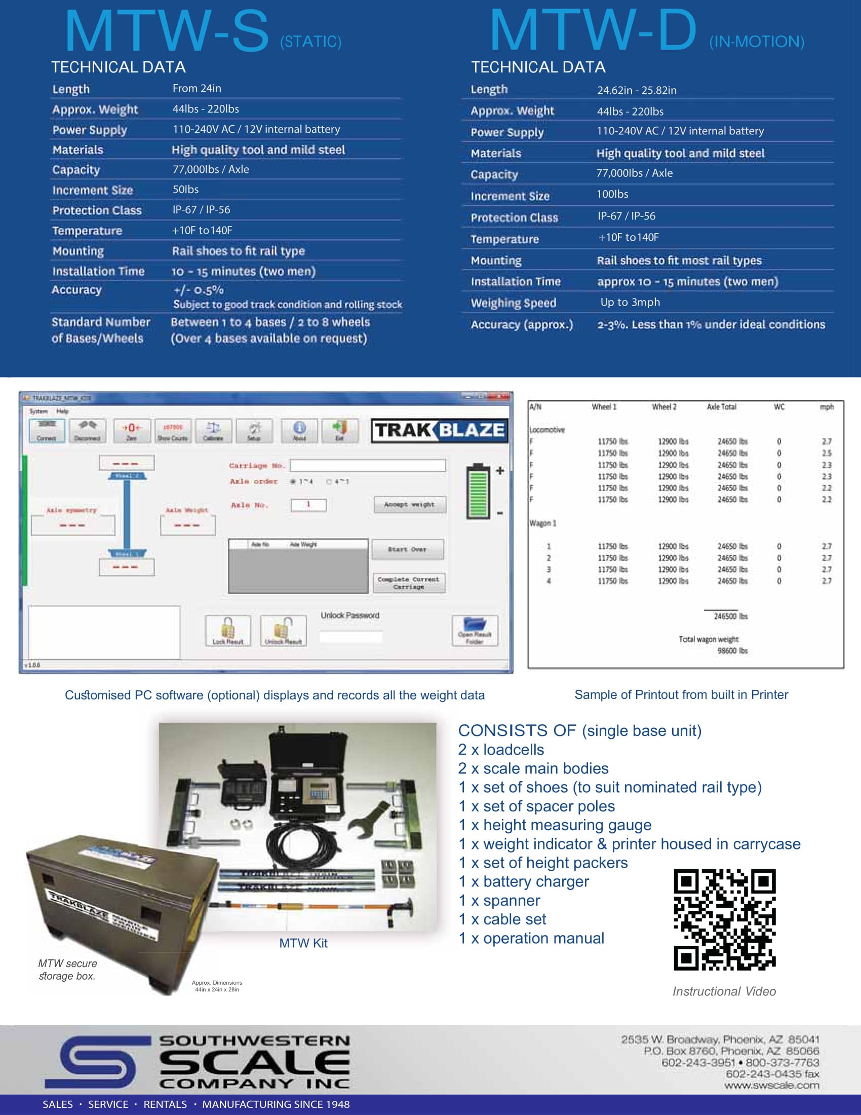 Used TrakBlaze Mobile Train Weigher Model MTW-S2 - Arizona