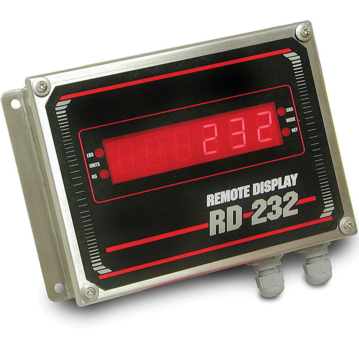 Rice Lake, 68786, 0.8" Red LED Remote Display, Compact Stainless Steel Enclosure